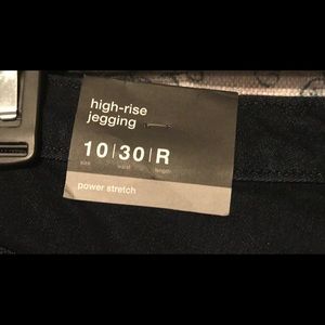 Black denim high rise jeggings